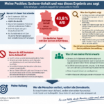Infografik zum Wahlergebnis der AfD in Sachsen-Anhalt mit 43,8 Prozent und Einordnung als bundesweites Signal